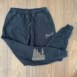 YoungLA Black Joggers with White Script